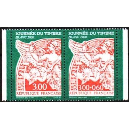 France 1998, Journe Du Timbre, Trs Belle Paire Neuve** Luxe N 3136a Comprenant Les Timbres N 3136a Et 3135 (Avec Et Sans Surtaxe) Se Tenant Horizontalement - Hommage Au Type Blanc De 1900.