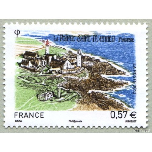 France 2012, Trs Beau Timbre Neuf** Luxe Yvert 4679, La Pointe Saint-Mathieu, Promontoire Marin Du Pays D'iroise, Sur La Commune De Plougonvelin,  Proximit Du Conquet, Dans Le Finistre.