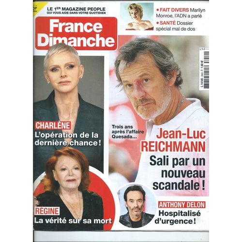 France Dimanche 06/05/2022 Anthony Delon, Reichmann, Rgine, Marilyn Monroe, Vartan, Bruel, Shy'm, Joey Starr, Michel Berger, Christophe, Stone & Charden, Jean-Claude Pascal, Madonna,Anne-Sophie Lapix