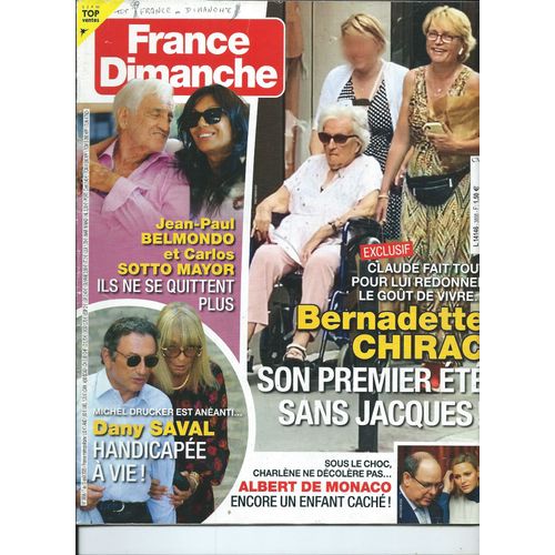 France Dimanche 07/08/2020 Bernadette Chirac, Frdric Franois, Dany Saval, Nicolas Bedos, Ccilia Cara, Sylvain Mirouf, Paul Amar, Belmondo, David Hallyday