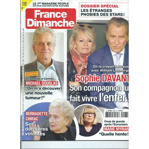 France Dimanche 19/05/2023 Sophie Davant & Leymergie, Marie Myriam, Michel Sardou, Chiara Mastroianni, Julie Gayet, La Zarra, Maxime Le Forestier, Ophlie Winter, Cline Dion, Virginie fira, Louane