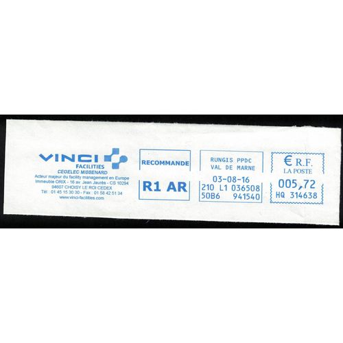 France Ema Empreinte Postmark Vinci Facilities Cegelec Missenard 94 Choisy Le Roi