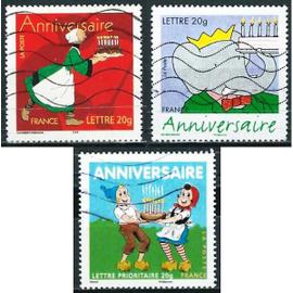 France Joli Lot Timbres Anniversaire 05 N 3778 Becassine 06 N 3927 Babar Et 07 N 4081 Sylvain Et Sylvette Obliteres Tbe Rakuten