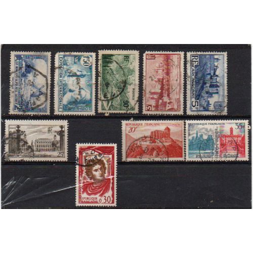 France: Lot De 9 Timbres Oblitrs.