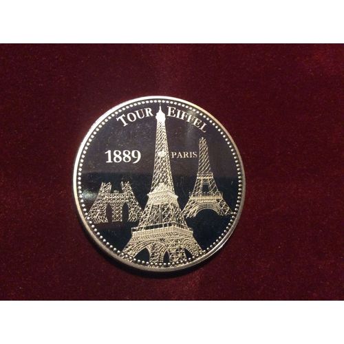France, Mdaille, Les Plus Beaux Trsors Du Patrimoine De France Tour Eiffel Caractristiques De L'article Pays France Mtal Diametre 40 Mm Poids 31,00 Gr Mtal Cupro-Nickel