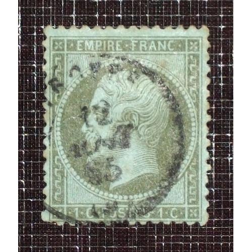 France N 19 Oblitr De 1862 - 1c Olive  Type Napolon Iii  - Cote 50 Euros