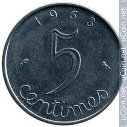 France = Pice De 5 Centimes, Type pi, Anne 1963.