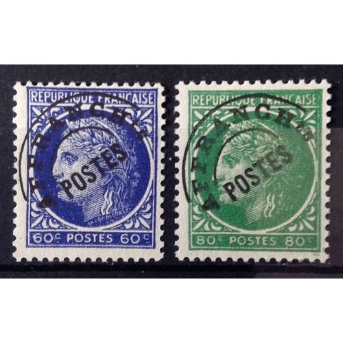 France - Problitr Crs Mazelin 60c Outremer ( N 87) + Problitr Crs Mazelin 80c Vert-Jaune ( N 88) Neufs* - Anne 1922 - N14347