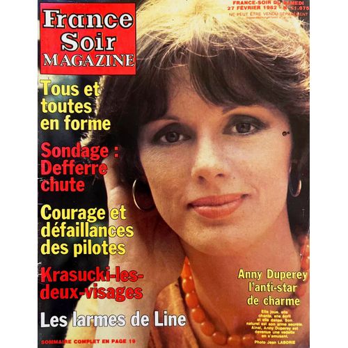 France Soir Magazine 11675 1982 Anny Duperey/Fouquet's/Tino Rossi/Line Renaud/Jane Fonda/Catherine Lara/Eric Adjani/Duteil/Clio Goldsmith/Costa Gavras/Juvet