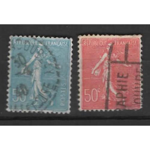 France, Timbres-Poste Oblitrs Y & T N 198 Et 199 Semeuse, 1924