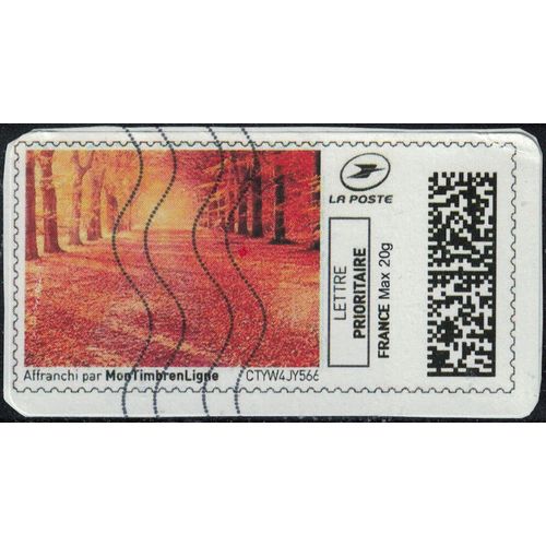 France Vignette Oblitre Sur Fragment Used Mon Timbre En Ligne En Pleine Fort Automnale Su