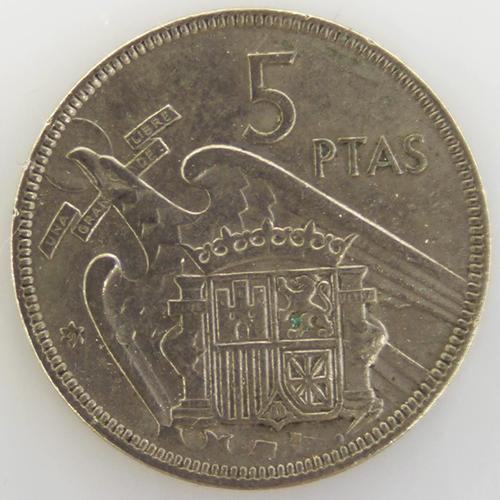 Franco 5 Pesetas Cuivre-Nickel Ttb 1957 67 Espagne - Pice De Monnaie