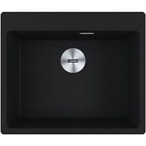 Franke Maris Mrg 610-54 Evier  Encastrer 59x50cm, Avec Bonde Et Siphon Gain De Place, En Fragranit+, Noir Mat + Cache Bonde