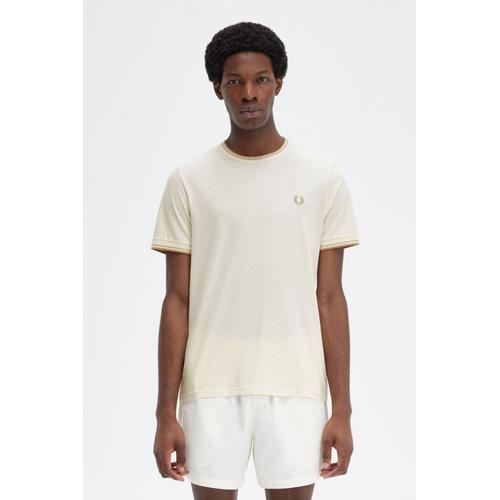 Fred Perry Twin Tipped T-Shirt Blanc Cass Blanc Cass Taille Xxl
