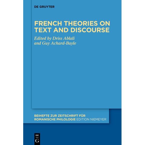 French Theories On Text And Discourse    Format Reli 