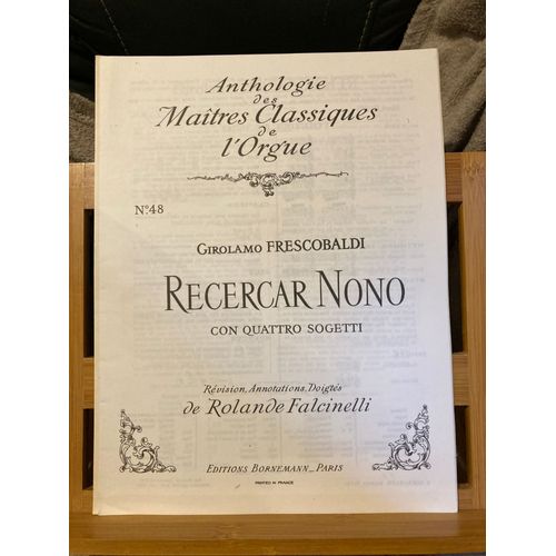 Frescobaldi Recercar Nono Partition Orgue Anthologie Bornemann Falcinelli