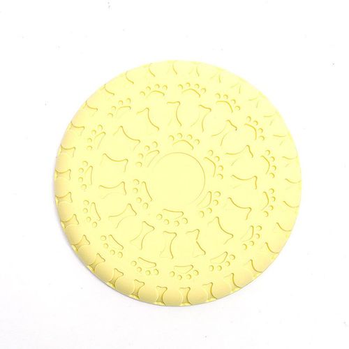 Frisbee Pour Chien - Jaune 22.8cm, Frisbee En Caoutchouc Souple Pour Chien, Jouets Interactifs  Mcher Et  Nettoyer Les Dents Pour Chien