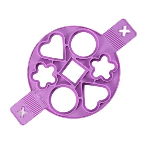 Friteuse circulaire en silicone  sept trous en forme d'toile et de c?ur,moule  crpes,outil de cuisson de cuisine fait  la main - Type purple