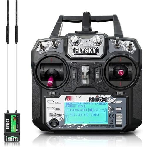 Fs-I6x Ensemble metteur 10 Canaux,Contrleur Rc 2.4ghz Avec Rcepteur Pour Drone Multirotor Avion Hlicoptre Planeur Bateau (Fs-I6x+Ia6b).[W232]