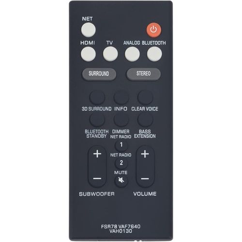 Fsr78 Vaf7640 Vah0130 Tlcommande Rechange Pour Yamaha Soundbar Ats-1060 Ats-1070 Ats-2070 Yas-106 Yas-107 Yas-207 Yas-Cu207 Ns-Wsw42 Yas-108 Ats-1080 Yas-408 Ats-4080.[V1148]
