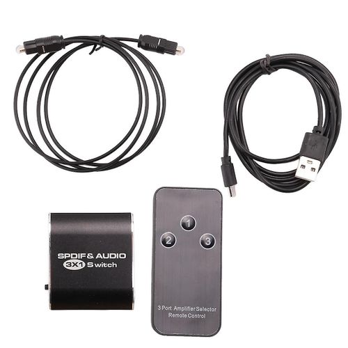 FSU SPDIF & AUDIO Commutateur 3 Entre 1 Sortie Rpartiteur Optique Toslink Commutateur Audio Optique Numrique 3X1 Adaptateur pour HDTV DVD PS4 XBOX