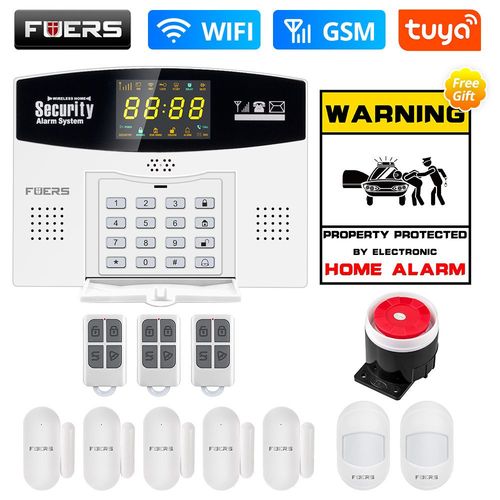 Fuers-Systme d'alarme intelligent Tuya,Wi-Fi,4G,101,433 Z successifs,sans fil,lien de zone filaire vers Alexa,Google,capteur de mouvement,camra IP - Type W210 WiFi GSM Kit 4