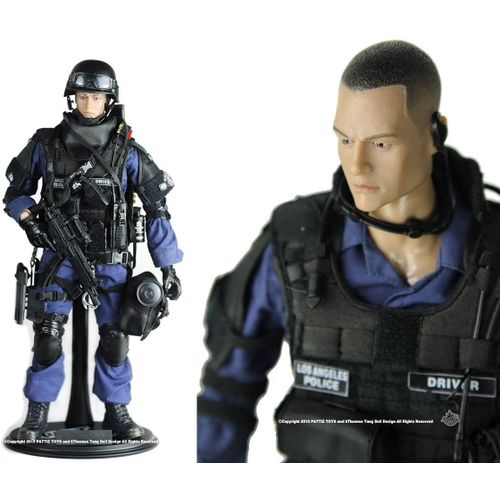 Full Body, Full Body! 1/6 Size Super Elaborate Military Figure Los Angeles Police Swat Special Forces Figure Stand With Acu Camouflage Drawstring Bag For Organizing Small Items (Assualter) [Import Ja