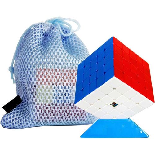 FunnyGoo MFJS Mofang jiaoshi Cubing Classroom Meilong 5 M 5x5 Magic Puzzles Cubes Mei Long 5M Cube 5 Couches sans Autocollant, avec Sac et Support Logo MoYu