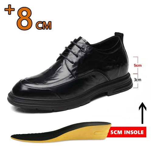 Fuqiao-Chaussures  Plateforme En Cuir De Vache Pour Hommes,lvateur,lvateur,Chaussures Imbibes,Recommand D'augmenter,Bureau,Affaires,Robe De Marie,6 Cm,8cm - 41