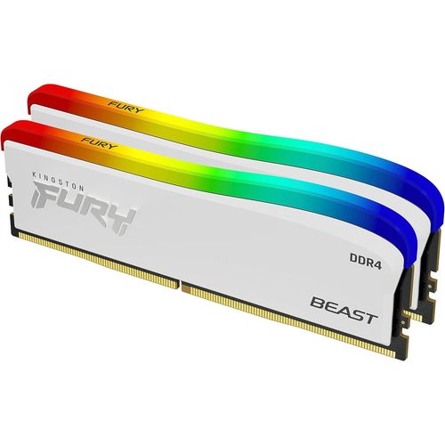 FURY Beast blanc RGB Special Edition 16GB 3200MT/s DDR4 CL16 DIMM Mmoire Kit pour PC (Kit de 2) - KF432C16BWAK2/16