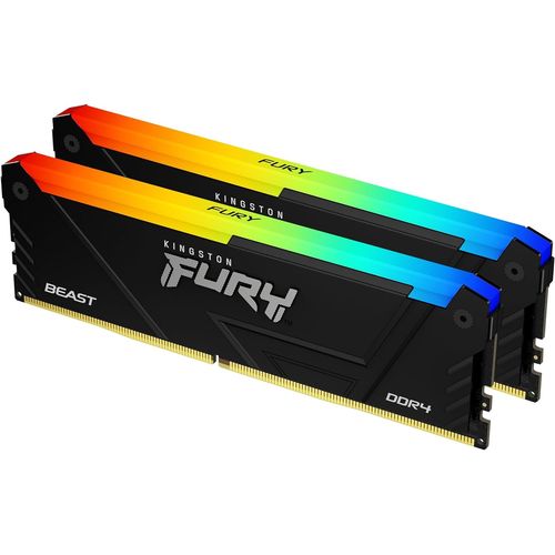 FURY Beast RGB 16GB 3200MT/s DDR4 CL16 DIMM (Kit of 2) Computer Memory KF432C16BB2AK2/16