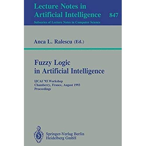 Fuzzy Logic In Artificial Intelligence   de Anca Ralescu  Format Broch 