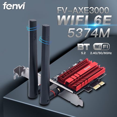 Fv-axe3000 - Carte Rseau Sans Fil Intel Ax210, Wi-fi 6e, 5374 Mb/s, 5.2/5/6ghz, 802.11ax, Windows 10, Adaptateur Pcie Triple Bande, Pour Connexion Bluetooth 2.4