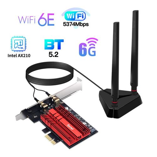 Fv-axe3000pro - Adaptateur Wi-fi 6e Intel Ax210,Pcie, Carte Rseau Sans Fil, Wlan, 2.4/5/6ghz, 802.11ax, Bluetooth 5.2, Windows 10