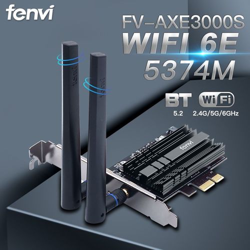 FV-AXE3000S - Carte Rseau Sans Fil Intel Ax210, Wi-fi 6e, 5374 Mb/s, 5.2/5/6ghz, 802.11ax, Windows 10, Adaptateur Pcie Triple Bande, Pour Connexion Bluetooth 2.4