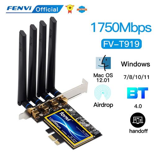 FV-T919 - Fenvi T919 Bi-bande 1750mbps 802.11ac Hackintosh Bcm94360 Macos Bluetooth 4.0 Pci-e Bureau Wifi Adaptateur Rseau Sans Fil Win10