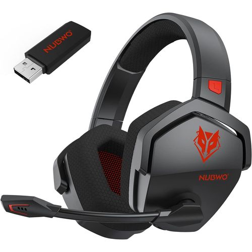 G06 Double Casque Gaming Sans Fil Avec Microphone Pour Ps5, Ps4, Pc, Ns, Mobile: 2,4 Ghz Wireless + 5,3 Bluetooth - Batterie De 100 Heures - Pilotes De 50mm - Rouge
