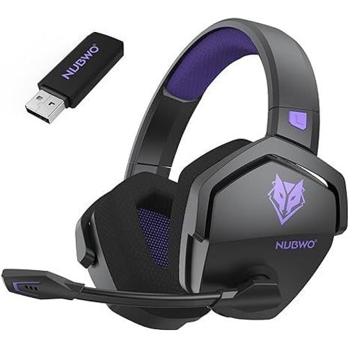 G06 Double Casque Gaming Sans Fil Avec Microphone Pour Ps5, Ps4, Pc, Ns, Mobile: 2,4 Ghz Wireless + 5,3 Bluetooth - Batterie De 100 Heures - Pilotes De 50mm - Violet