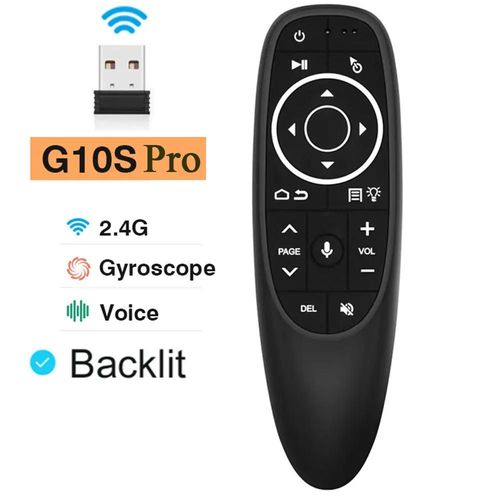 G10S G10S Pro Air Mouse tlcommande vocale 2.4G Gyroscope sans fil IR apprentissage pour H96 MAX X88 PRO X96 MAX Android TV Box-G10S Pro Backlit