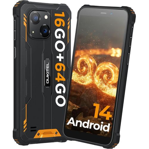 G2 Tlphone Portable Incassable Android 14, 16Go+64Go/1To Tf Smartphone Incassable, 6300Mah Batterie, 13Mp Camra, 6.0