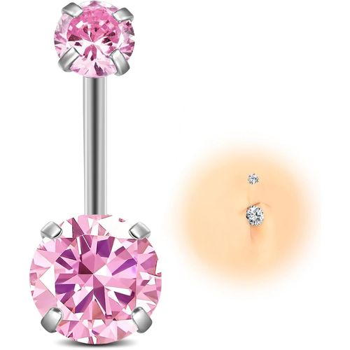G23 Titane Piercing Nombril Argent Or Rose Bleu Violet Color Diamant Le Petit Courte Longue Grossesse Percing Au Nombril Bijoux Piercing Pour Femme 14g 10mm 12mm