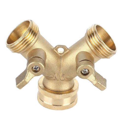 G3/4 Y Forme 2 Way Tuyau Splitter En Laiton Avec Robinet D'eau Robinet  Boisseau Sphrique Pour Serre De Jardin