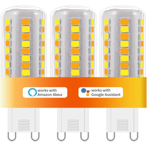 G9 Ampoules Led Dimmable Smart Wifi, Compatible Avec Alexa/Google Home,Ac 220v Variable En Continu,2700k-6500k,Luminosit Rglable De 1%  100%,0.4-4w,40lm-400lm, Fonction Minuteri[Amp747592]