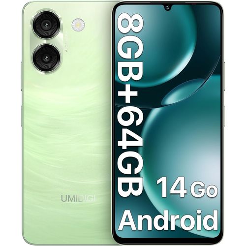 G9A Smartphone, Android 14 Go Telephone Portable, 8Gb+64Gb/1Tb Tlphone, 6.75''Hd cran, 4G Double Sim Tlphone Portable, Octa-Core Processor/13Mp+8Mp Camras/5000Mah Batterie/Face Id