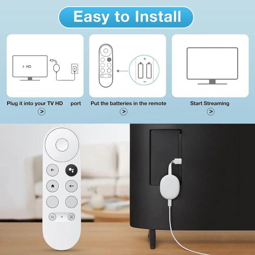 G9N9N Smart TV tlcommande Bluetooth-Compatible dcodeur vocal tlcommande pour Google TV Chromecast 4K neige-