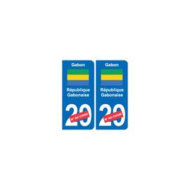 RD Congo Drapeau 2 Stickers autocollant plaque immatriculation Auto 