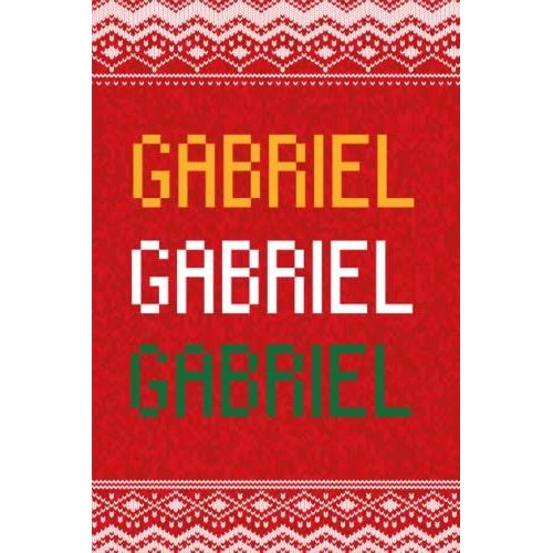 Gabriel: Personalized Writing Journal For Men Christmas Themed, Multi Colored (Custom Name Journal, Blank Journal, Write In Notebook, Knitted Pattern) Of Size 6x9 100 Pages For Gabriel   de Publishing By Lucas, Name Personalized  Format Broch 