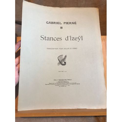 Gabriel Piern Stances D'izel Partition Transcr. Violon Piano ditions Durand