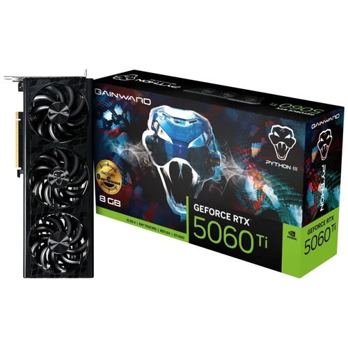 Gainward GeForce RTX 5060 Ti Python III OC, GeForce RTX 5060 Ti, 8.0GB GDDR7, PCI-Express