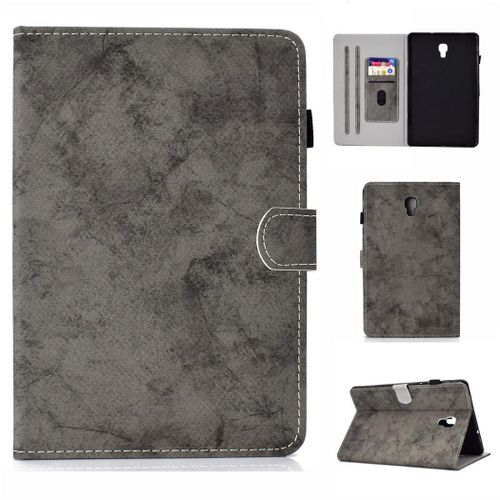 Galaxy Tab A 10.5 (2018) Housse, Saturcase Style Rtro Pu Cuir Magntique Flip Portefeuille Support Porte-Carte Protecteur Coque Housse tui Pour Samsung Galaxy Tab A 10.5 (2018) Sm-T590 T595 (Gris)